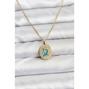 316L Çelik Zincir Gold Renk Shark Figür Kadın Kolye