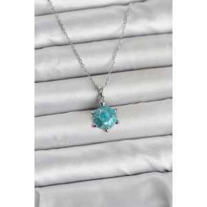 316L Çelik Zincir Gümüş Renk Kaplumbağa Model Kadın Kolye