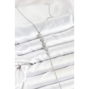 316L Çelik Zincir Gümüş Renk Yıldız Model Y Kolye