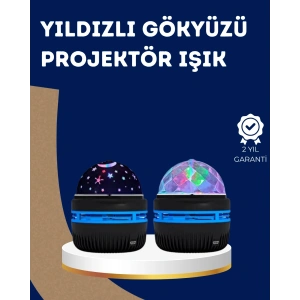 360° Dönen Galaxy Projektörlü Gece Lambası –  Yıldızlı Gökyüzü Efekti