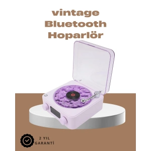 360° Sesli Kablosuz Hoparlör – Retro Tasarım ve Projektör Işığı