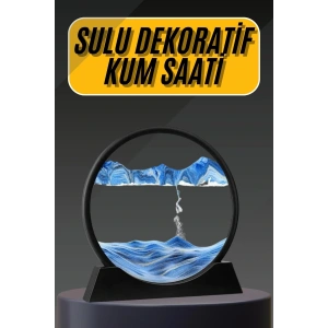 3D Led Işıklı Kum Saati Gece Lambası Hareketli Sulu Kum Saati Dekoratif