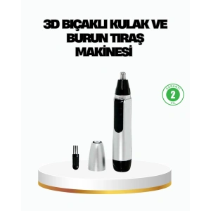 3D lı Burun ve Kulak Tıraş Makinesi Pil ile Çalışan Taşınabilir Model