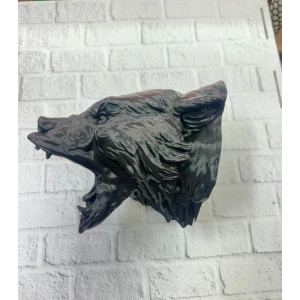 3D Siyah Ayı Başı Duvar Dekoru Modern Asılabilir Heykel 25x19 cm