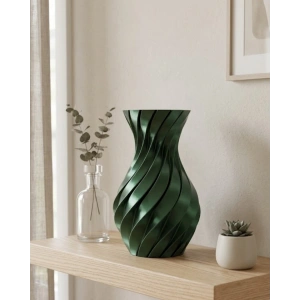3D Spiral Yeşil Vazo Modern Tasarım Dekoratif Ev ve Ofis Aksesuarı