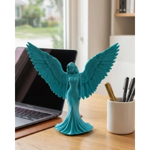 3D Turkuaz Melek İnsan Biblo  Estetik Dekoratif Obje