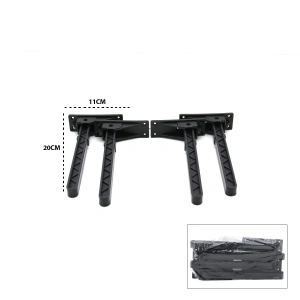 4 ADET SİYAH SOFRA AYAK KOMPLE PLASTİK 20CM AÇ KAPA (5047)