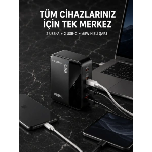 4 Portlu GaN Masaüstü Hızlı Şarj İstasyonu