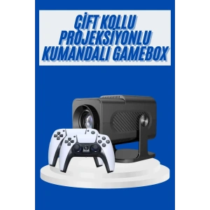 4K Android Smart Wi-fi Çift Kollu Projeksiyon Game Box Kumandalı Taşınabilir