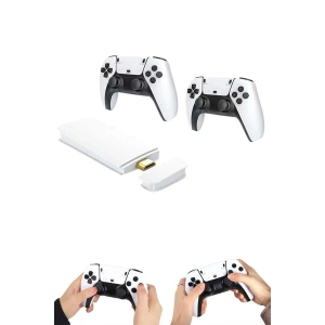4K HD Görüntü Kaliteli Retro Game Stick 20000 Oyunlu Çift Kollu Beyaz Game Stick