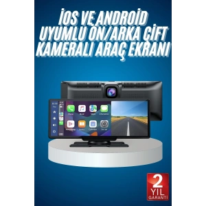 4K Ultra Araç İçi Ön ve Arka Kameralı Ekran HD 2 Kameralı Torpido Üstü Araç Multimedya