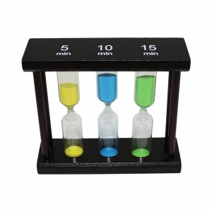 5-10-15 DK 3LÜ CAM KUM SAATİ AHŞAP STANDLI (5047)