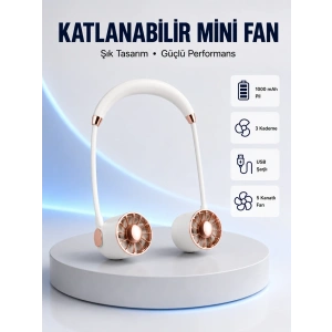 5 Kanatlı Sessiz Mini Fan 3 Vitesli Katlanabilir Asılabilir