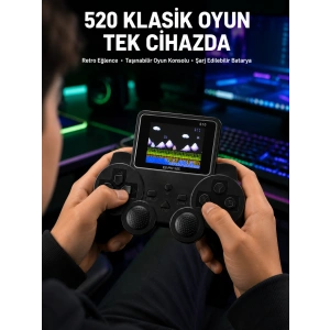 520 Oyunlu Taşınabilir El Oyun Konsolu TV Bağlantılı Şarjlı Gamepad