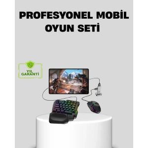 5’i 1 Arada Mobil Oyun Seti Bluetooth 5.3 Klavye Mouse Dönüştürücü Gaming Kit