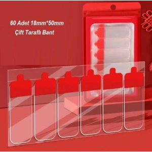 60 Parça Kolay Açılır Güçlü Çift Taraflı Bant 18mm*50mm (5047)