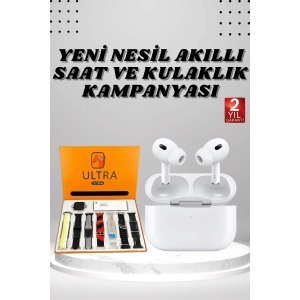 7 Kordonlu Akıllı Saat Ve Yeni Nesil Kulaklık Dokunmatik Ekran Android ve İOS Uyumlu