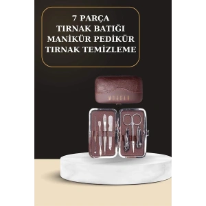 7 Parça Manikür Pedikür Seti El Ayak Bakımı Çantalı Paslanmaz Çelik
