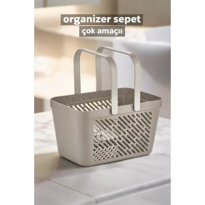 8li Gri Kulplu Sepet Mutfak Banyo Dolap Düzenleyici Organizer Seti