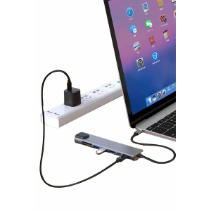 8 Port Çoklayıcı Macbook Ile Uyumlu Çoğaltıcı Type-C dönüştürücü TF SD kart