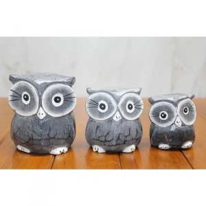 Ahşap 3lü Baykuş Seti Model 2