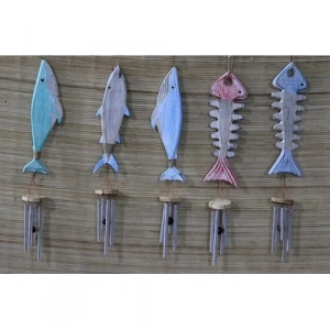 Ahşap Balıklı Metal Çan