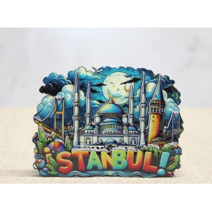 Ahşap İstanbul Temalı Magnet - Model 2