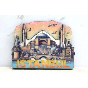 Ahşap İstanbul Temalı Magnet - Model 6