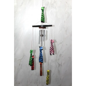 Ahşap Zürafali Rüzgar Çani Sayang:3