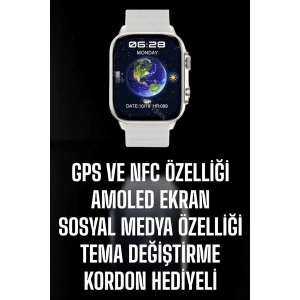Akıllı Saat Android ve İOS Uyumlu NFC Ve GPS Özelliği Arama Cevaplayan