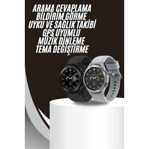 Akıllı Saat Bluetooth Bağlantılı Yuvarlak Ekran Plastik Kordonlu