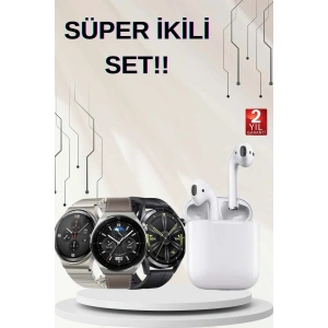 Akıllı Saat ve Kulaklık Seti Dokunmatik Ekran 5.0 Bluetooth Bağlantılı Sesli Görüşme