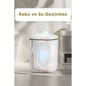 Akıllı Teknolojik Sensörlü Çöp Kovası Işık Antibakteriyel Koku Geçirmez Mutfak Banyo Wc Ofis 20l Uv