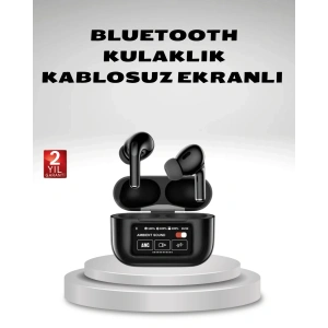 Aktif Gürültü Engelleme (ANC) Kablosuz Bluetooth Kulaklık – Dijital Ekranlı, Dokunmatik ve Uzun Pil Ömürlü