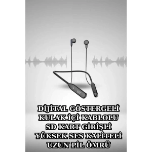 Alarm ve Titreşim Özellikli Akıllı Saat ve Mikrofonlu Kablolu Bluetooth Kulaklık 60 Saat