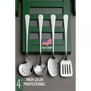 Amerikan Tip Servis Seti 4 Parça - Profesyonel Paslanmaz Çelik Çeyiz Seti