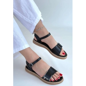 Andana Siyah Cilt Sandalet