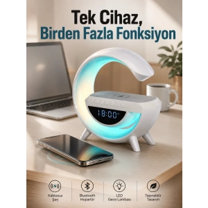 Android Uyumlu Akıllı Bluetooth Hoparlör Kablosuz Şarj Cihazı Standı