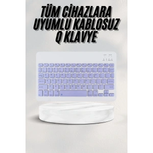 Android ve İOS Uyumlu Bluetooth Kablosuz Türkçe Q Klavye Renkli