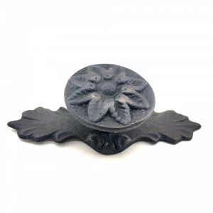 Antika Tarz Dekoratif Pirinç Çiçek Düğme - 29x70 Mm, Oksit