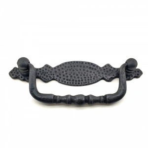 Antika Tarz Dekoratif Pirinç Dövme Sallantı Kapı Kulbu - 43x118 Mm, Oksit