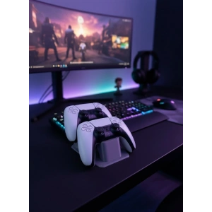 Antrasit İkili Gamepad Tutucu 7x18 cm Masa ve Raf Düzeni