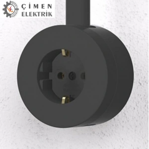 Antrasit Topraklı Priz Sıva Üstü