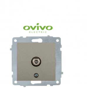 Antrasit Tv Prizi  F Konnektörlü Çerçevesiz Grano - Priz ve Anahtar İçin Uyumlu Çerçeve