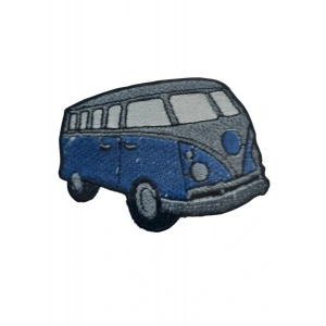 Aplike Ütü İle Yapışan Otobüs Mavi - Gri Arma 4x2 cm