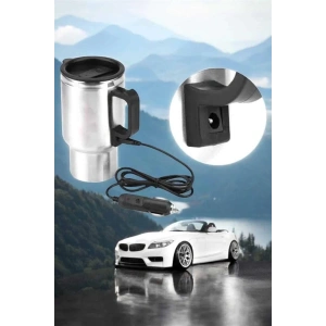 Araç İçi Çelik Su Isıtıcı Termos Bardak Çakmak Girişli Kupa Görünümlü