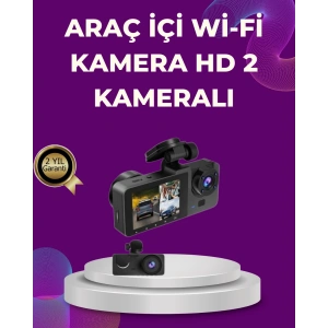 Araç İçi Dikiz Kamerası Sürüş Kaydedici 3 Lensli DVR Kamera
