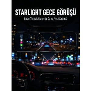 Araç İçi Multimedya Ekranı Çift Kameralı Ayna Carplay