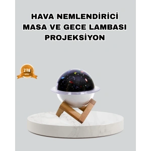 Aromaterapili USB Hava Nemlendirici – Projeksiyon Işıklı, Sessiz ve Şık Tasarım