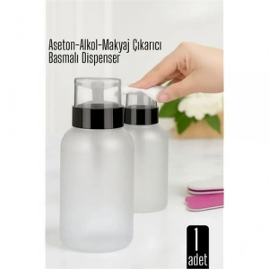 Aseton İçin Basmalı Dispenser  - Aseton, Alkol ve Makyaj Temizleyici İçin Pratik Pompalı Set